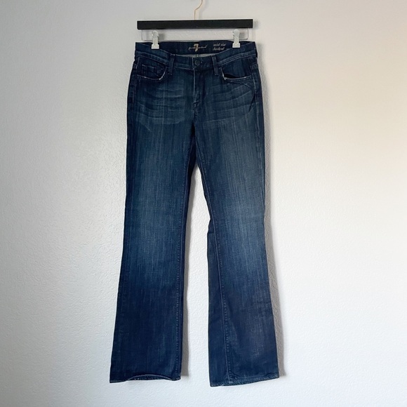 𝅺7 FOR ALL MANKIND Mid Rise Bootcut Dark Wash 28 - Picture 1 of 11